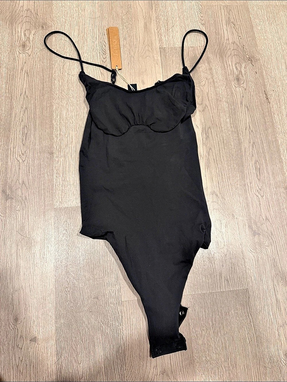 NWT Skims Sheer Seamless Thong Bodysuit Black Size medium
